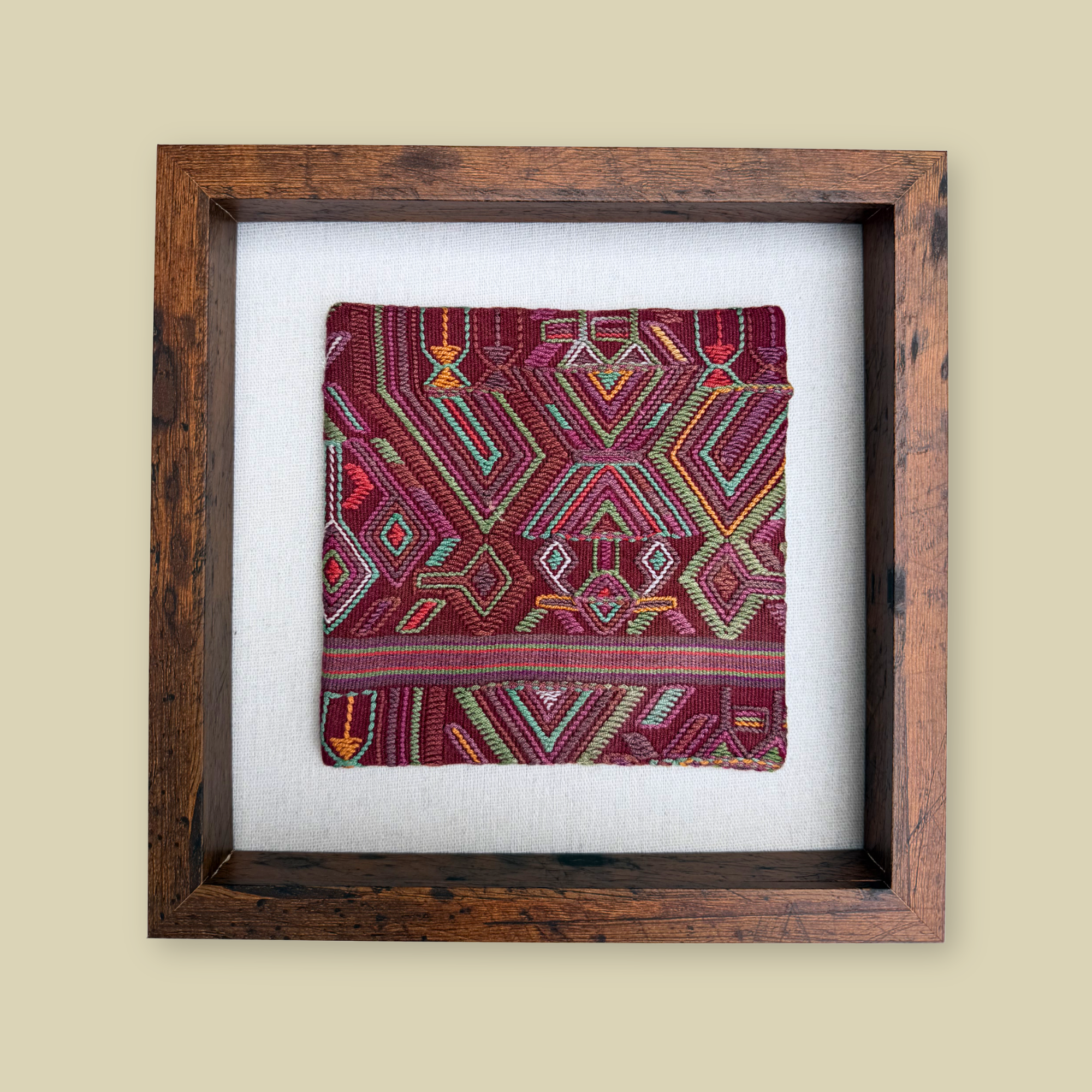 Framed Handwoven Textile (Walnut Frame)
