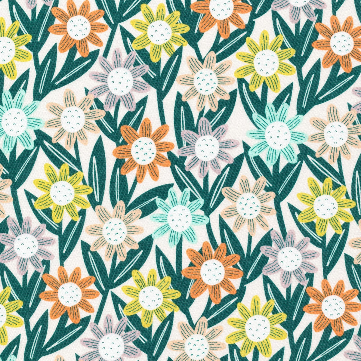 Colorful Blooms Fat Quarter Organic Quilter&