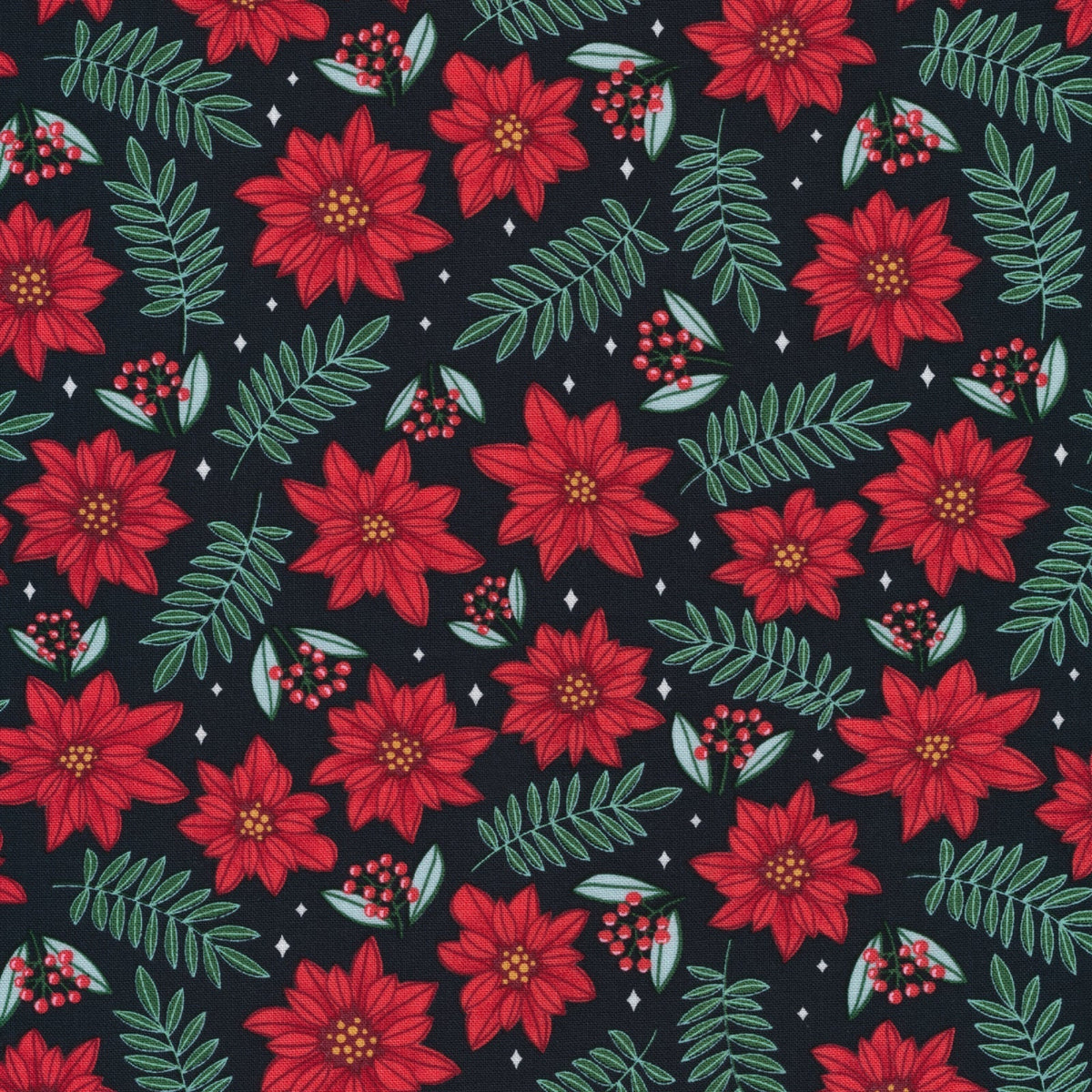 Poinsettia Parade Organic Cotton Fat Quarter