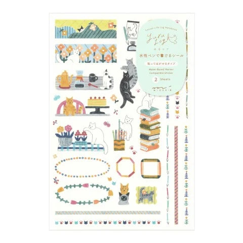 Yuru Log Sticker Sheet, 2, Cat