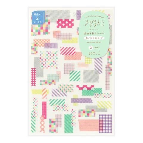 Yuru Log Decoration 2 Sticker Sheets, Collage Tape