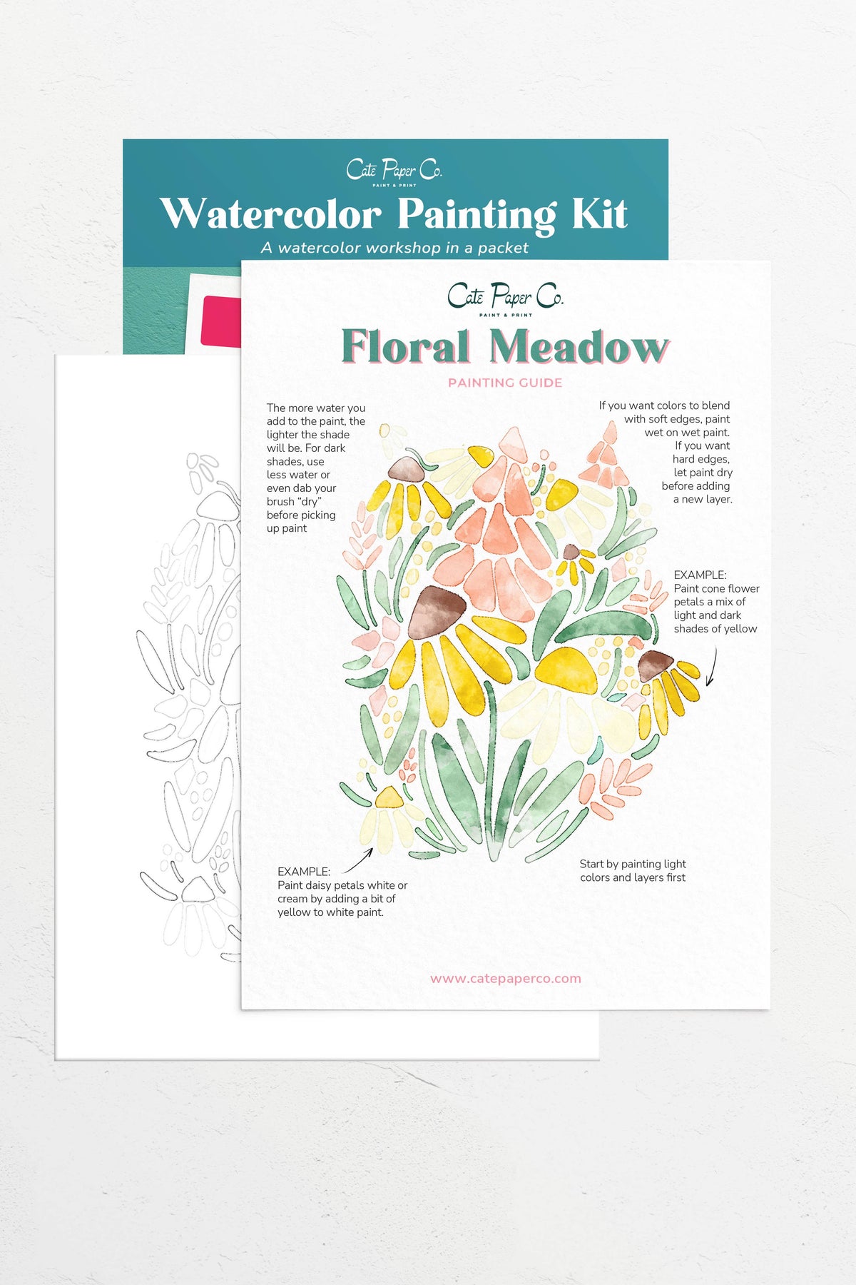 Floral Meadows watercolor painting kit