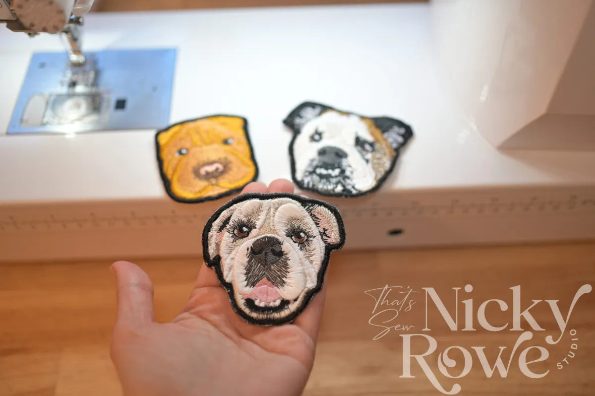 Custom Embroidered Pet Portrait Patches - Iron-on or Sew-On - $5 Donation to Caitie&