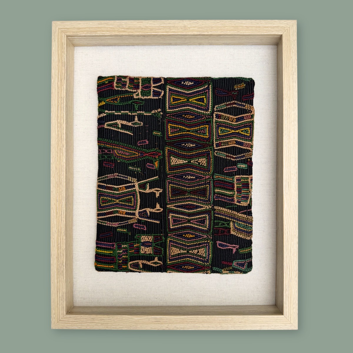 Framed Handwoven Textile (Natural Frame)