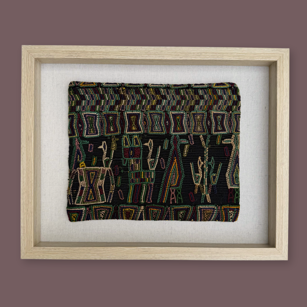 Framed Handwoven Textile (Natural Frame)