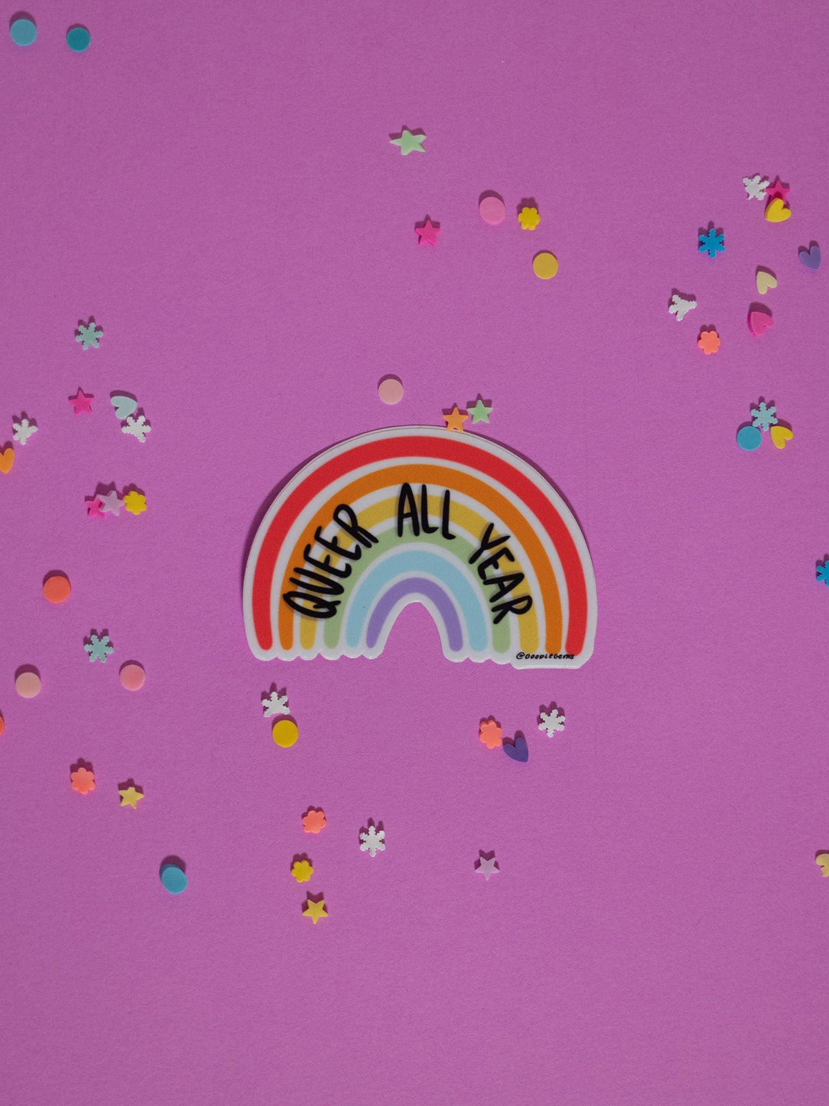 Rainbow sticker with &