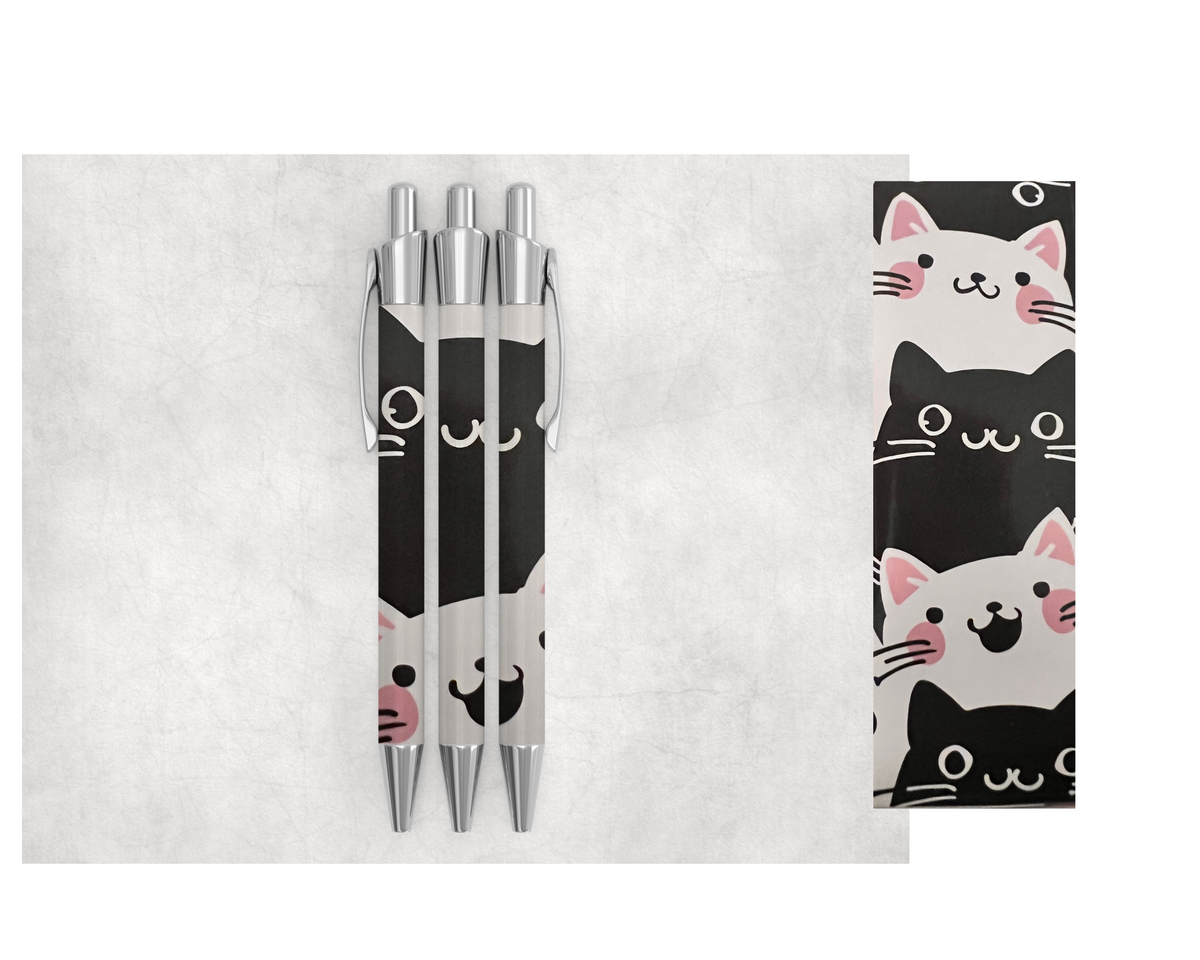 Furry Friend Pens (Set of 2) | Plush-Top Cat Pens | Writing Gift | Bossy Scribes