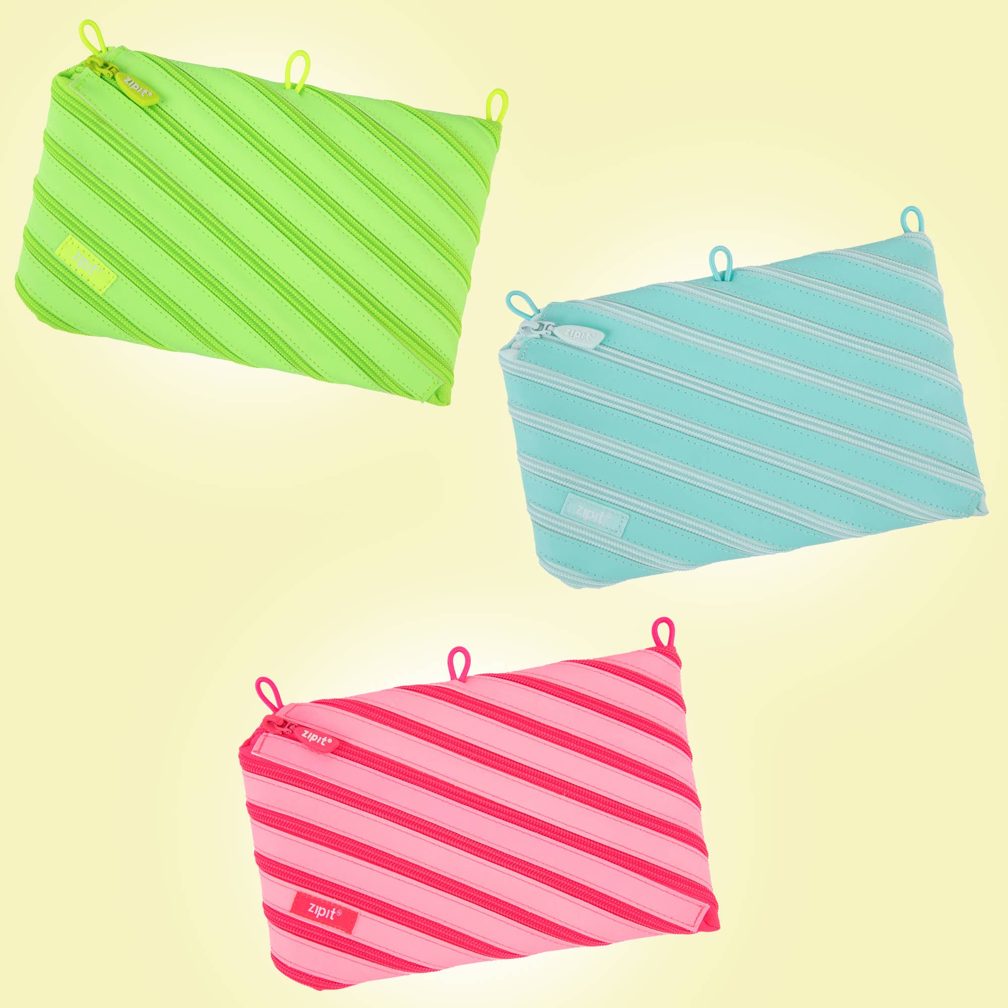 ZIPIT Candy Pencil Case, Glow in The Dark Pouches
