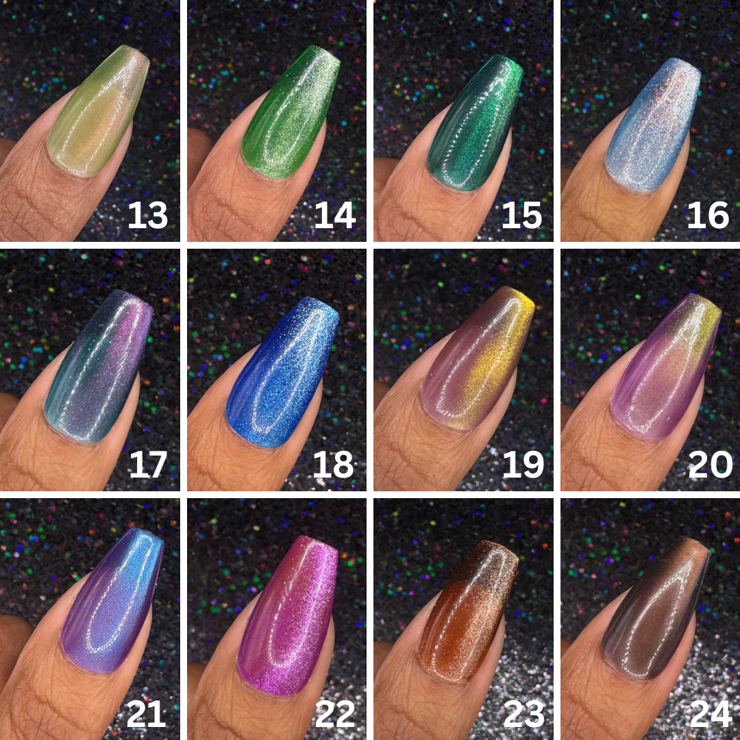 Single Solid Cat-Eye Color Sets *Choose Your Color* - Hand-painted Reusable Press-On Nail Extensions 10 pcs