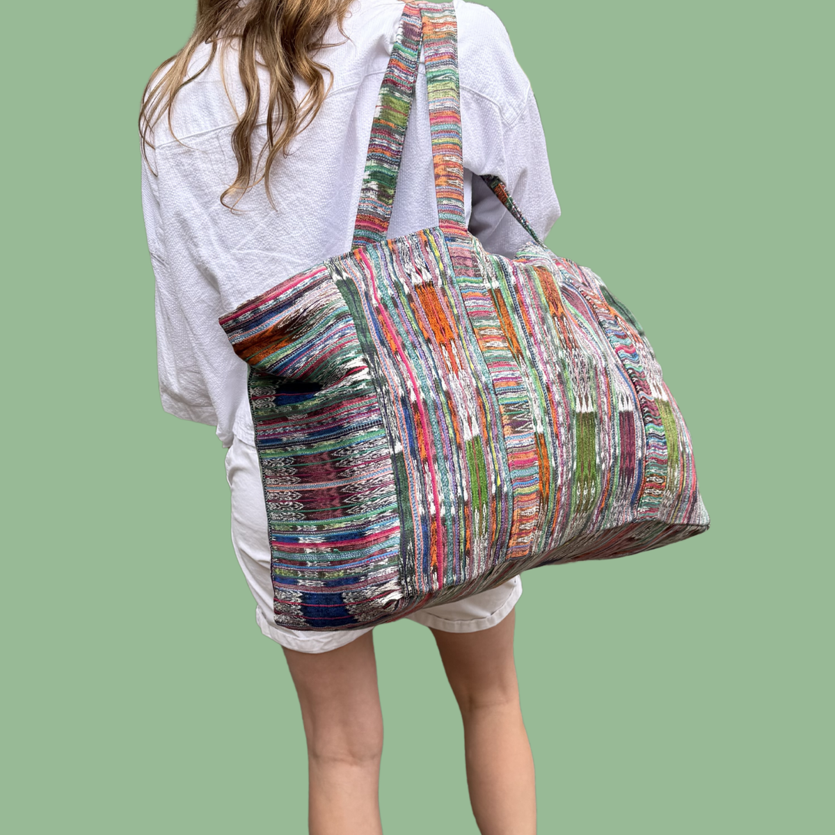 Oversized Corte Beach Tote | Handwoven Guatemalan Pool Bag