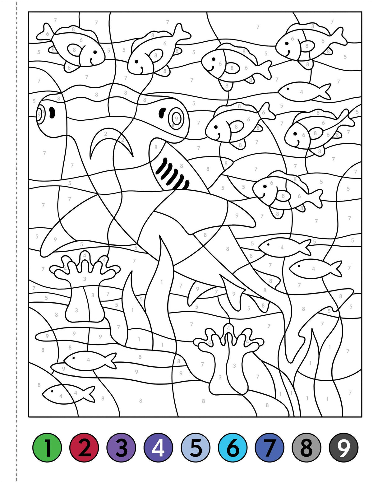 Color-By-Number Under The Sea coloring book