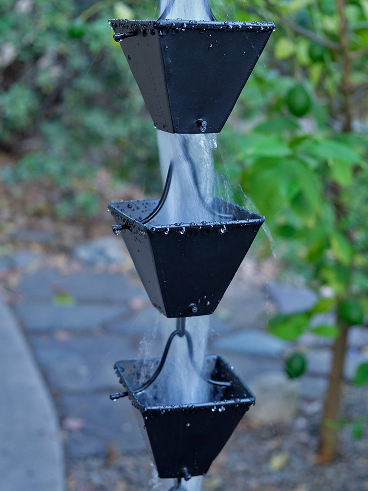 Medium Square Cups Powder Coated Black Aluminum