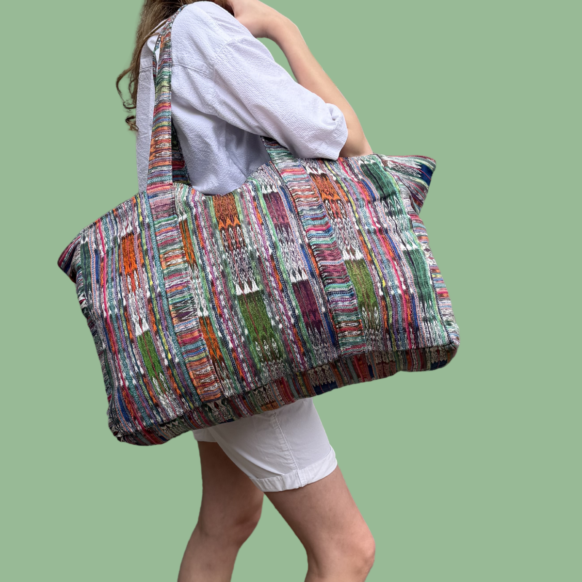 Oversized Corte Beach Tote | Handwoven Guatemalan Pool Bag
