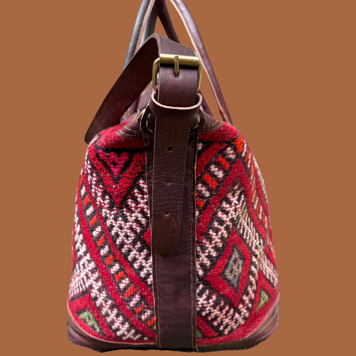 Kilim & Leather Weekender Bag