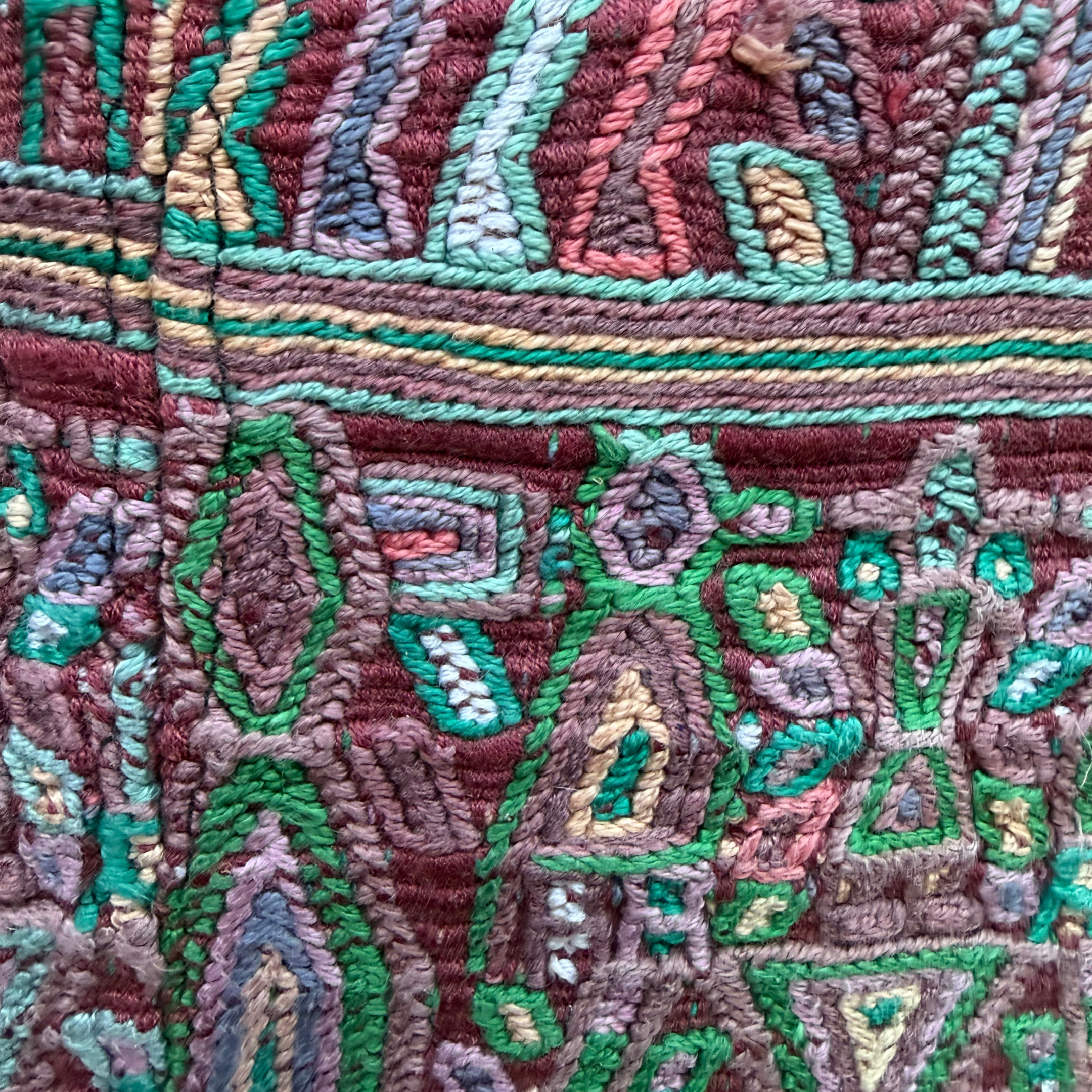 Huipil Bucket Bag - Handcrafted Vintage Mayan Textile & Leather Tote