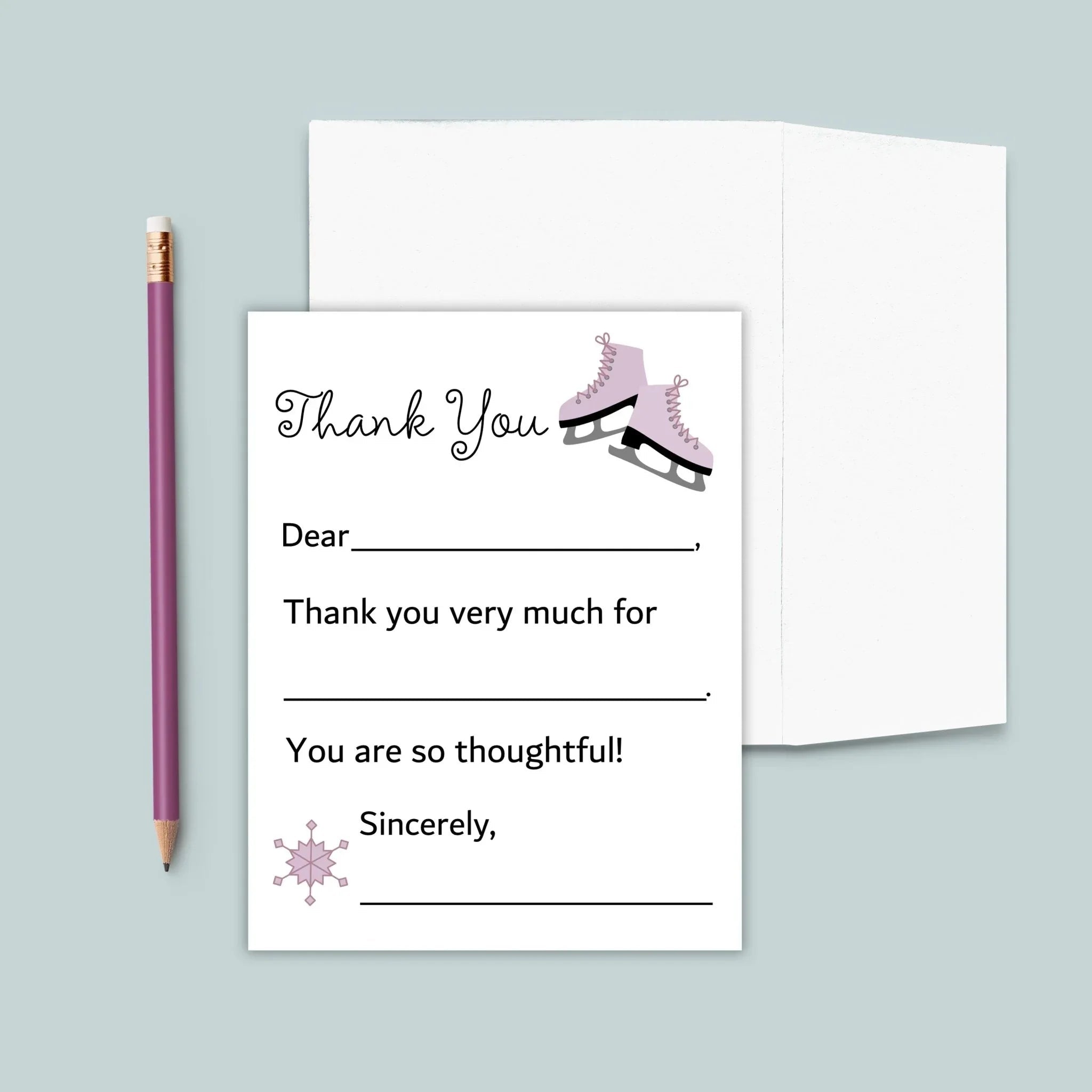 Ice Skating - Fill-in Thank You Notes - The Note House