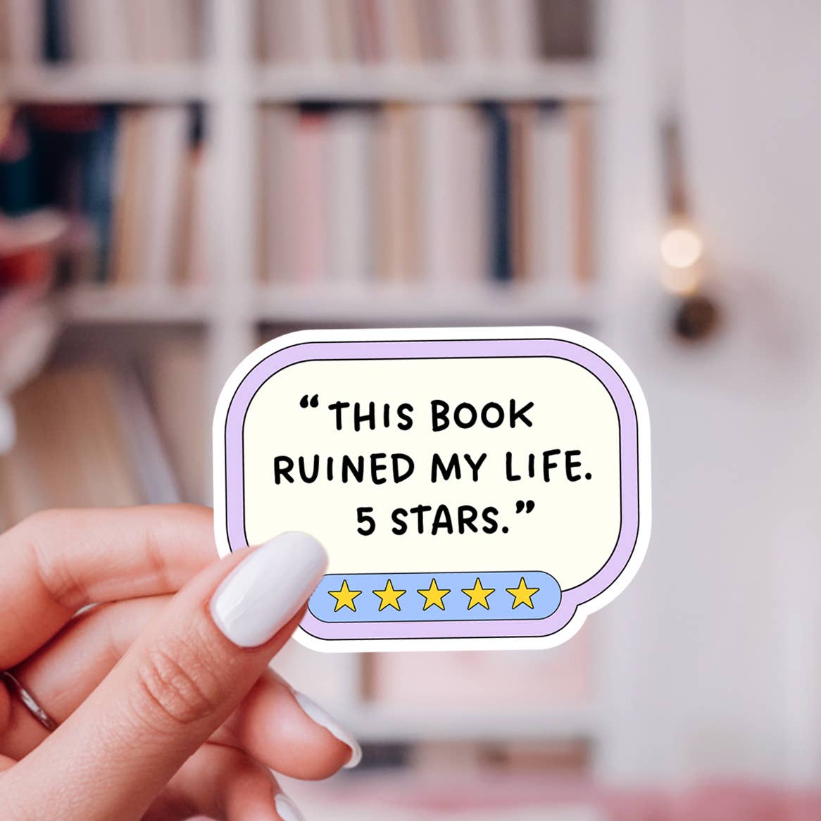 Sticker with text &