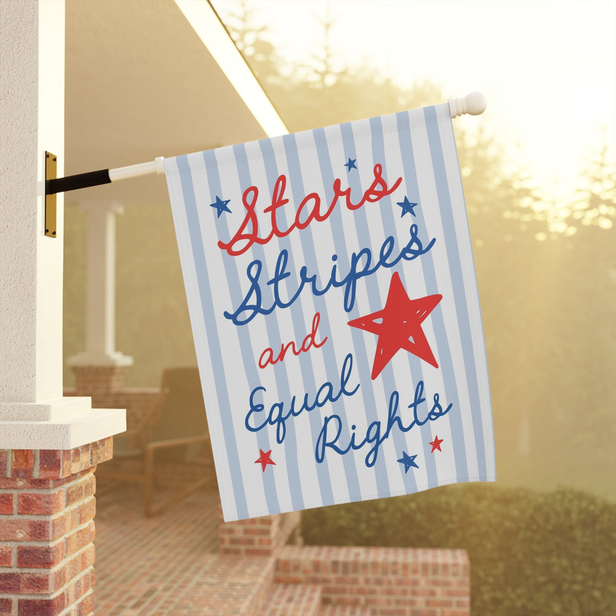 Stars Stripes and Equal Rights Garden Flag