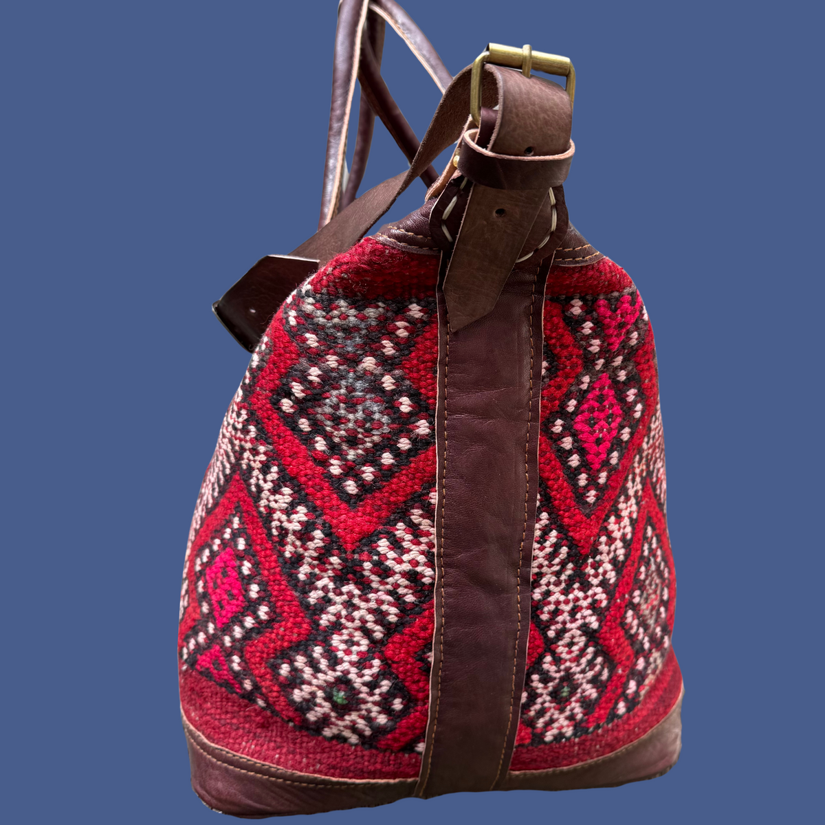 Kilim & Leather Weekender Bag