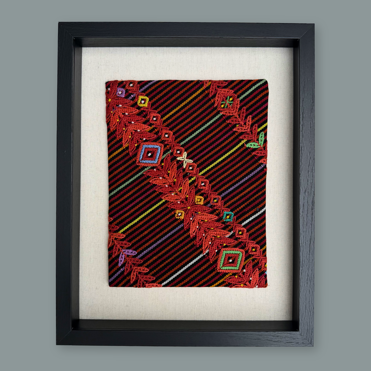 Framed Handwoven Textile (Black Frame)
