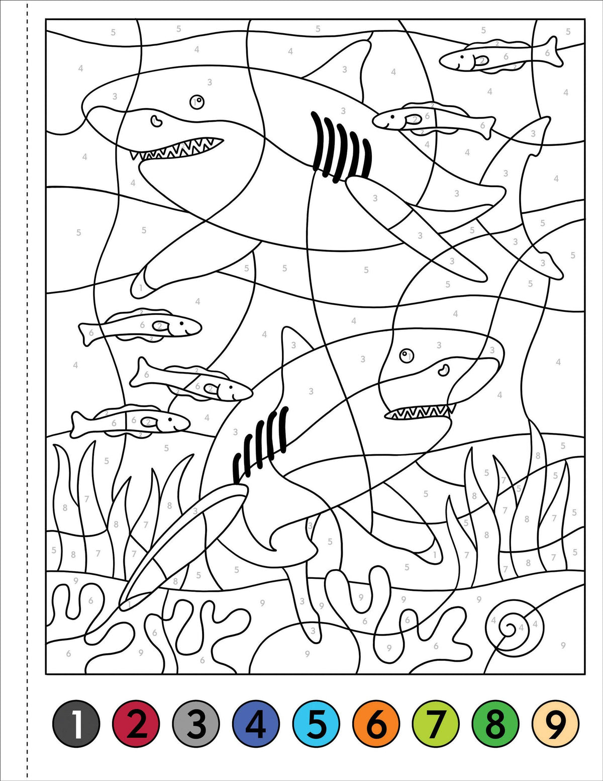 Color-By-Number Under The Sea coloring book