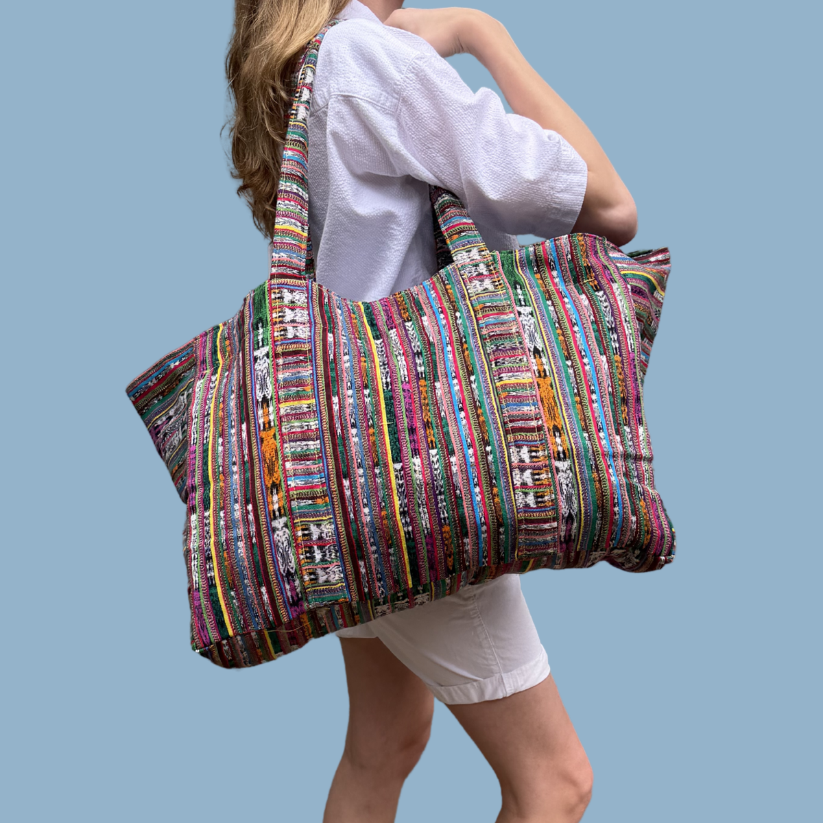 Oversized Corte Beach Tote | Handwoven Guatemalan Pool Bag