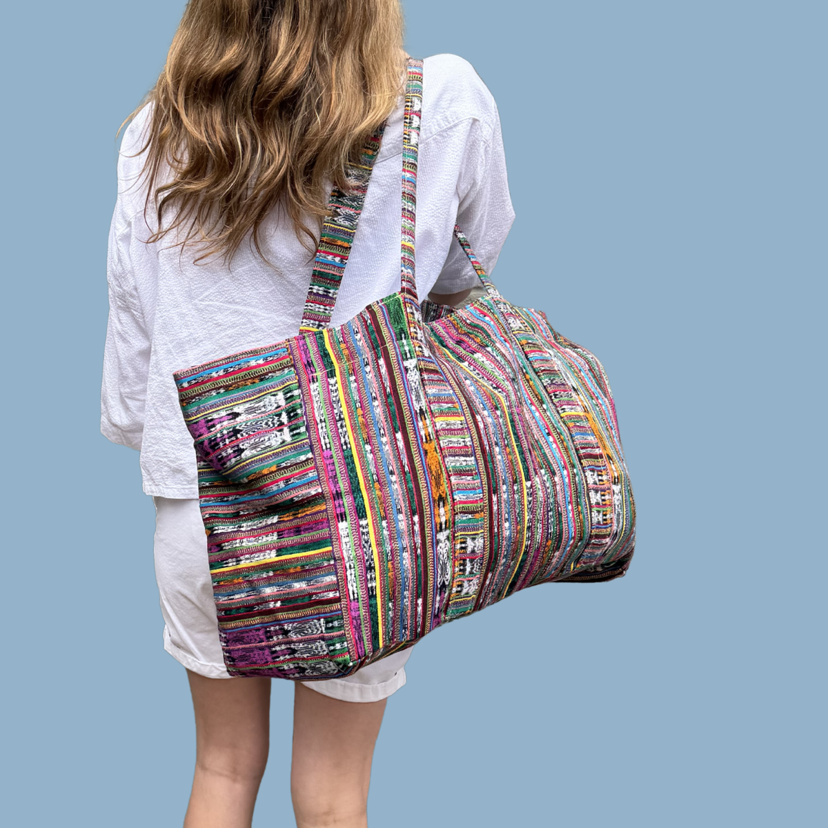 Oversized Corte Beach Tote | Handwoven Guatemalan Pool Bag