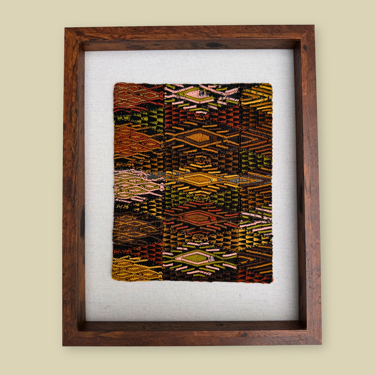 Framed Handwoven Textile (Walnut Frame)