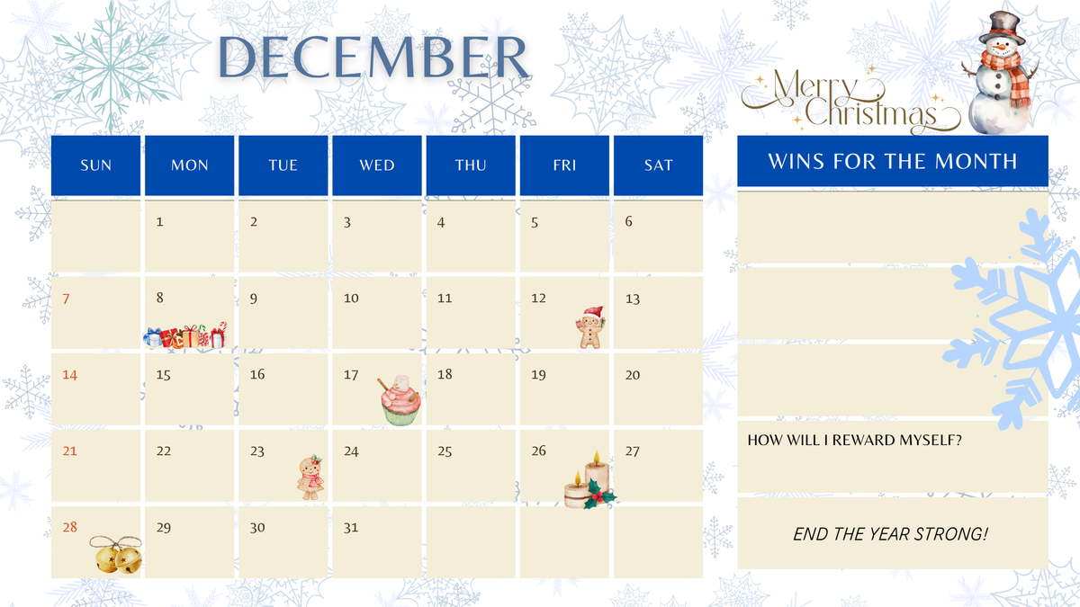 Two December Business Sales Tracker Calendars