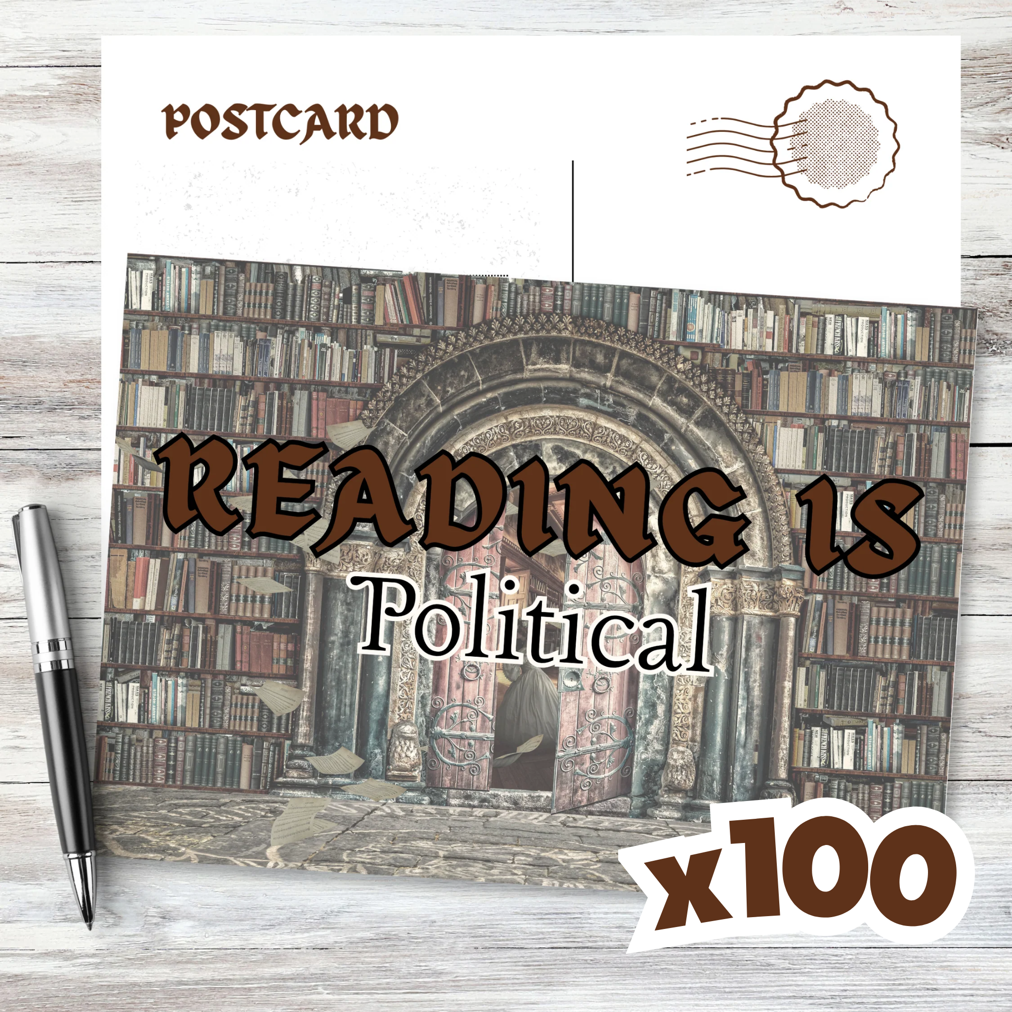 Postcards to Voters: Reading is Political Postcard