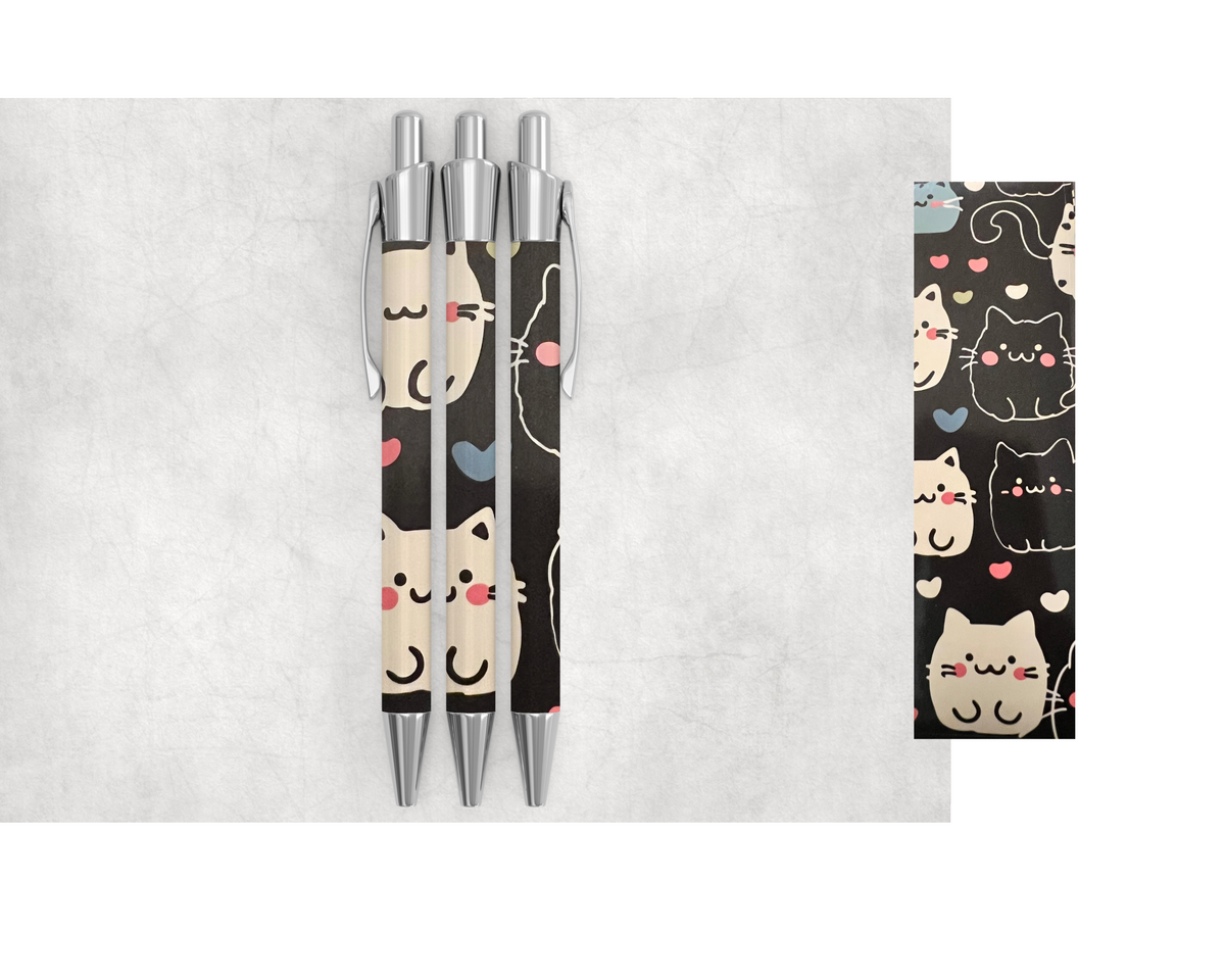 Furry Friend Pens (Set of 2) | Plush-Top Cat Pens | Writing Gift | Bossy Scribes