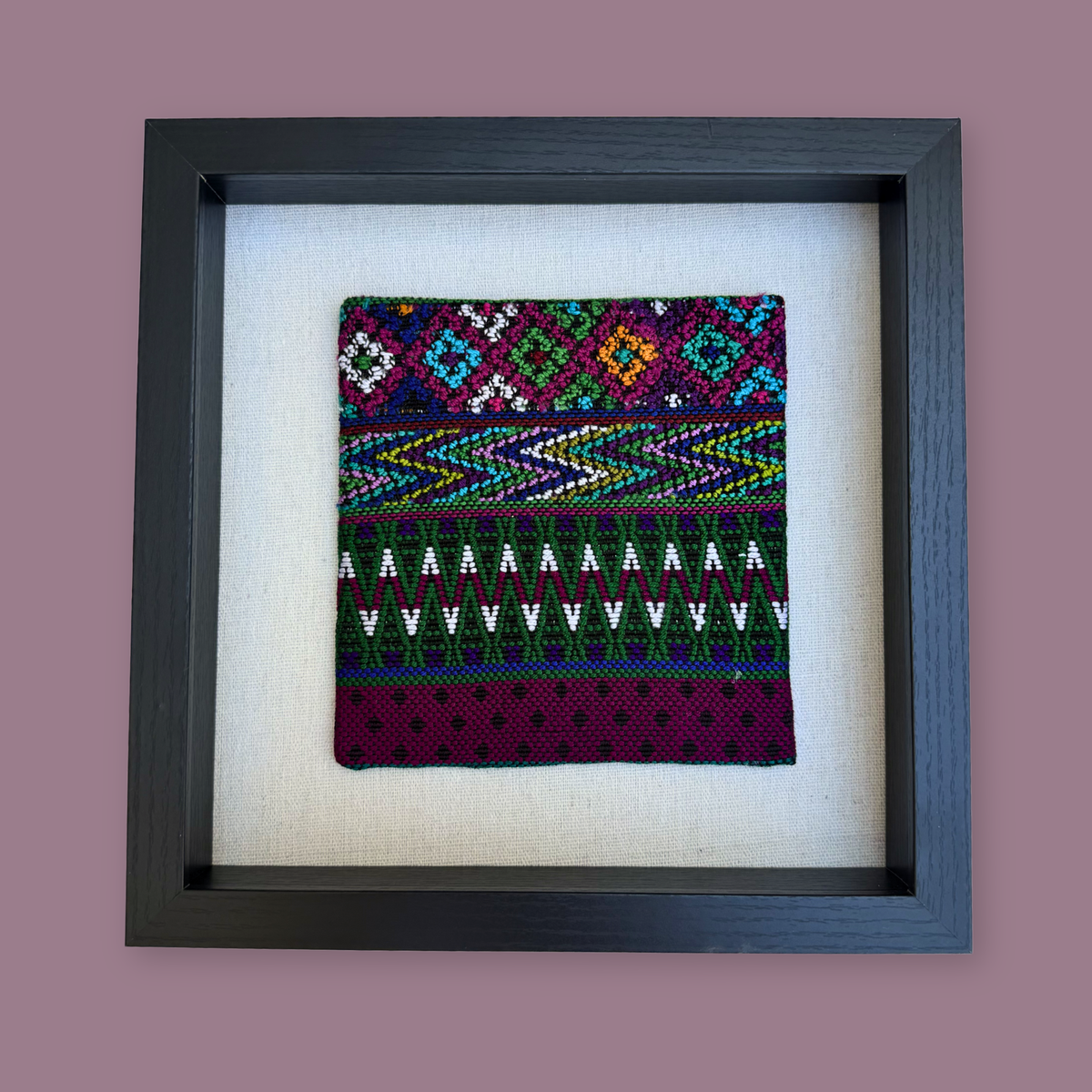 Framed Handwoven Textile (Black Frame)