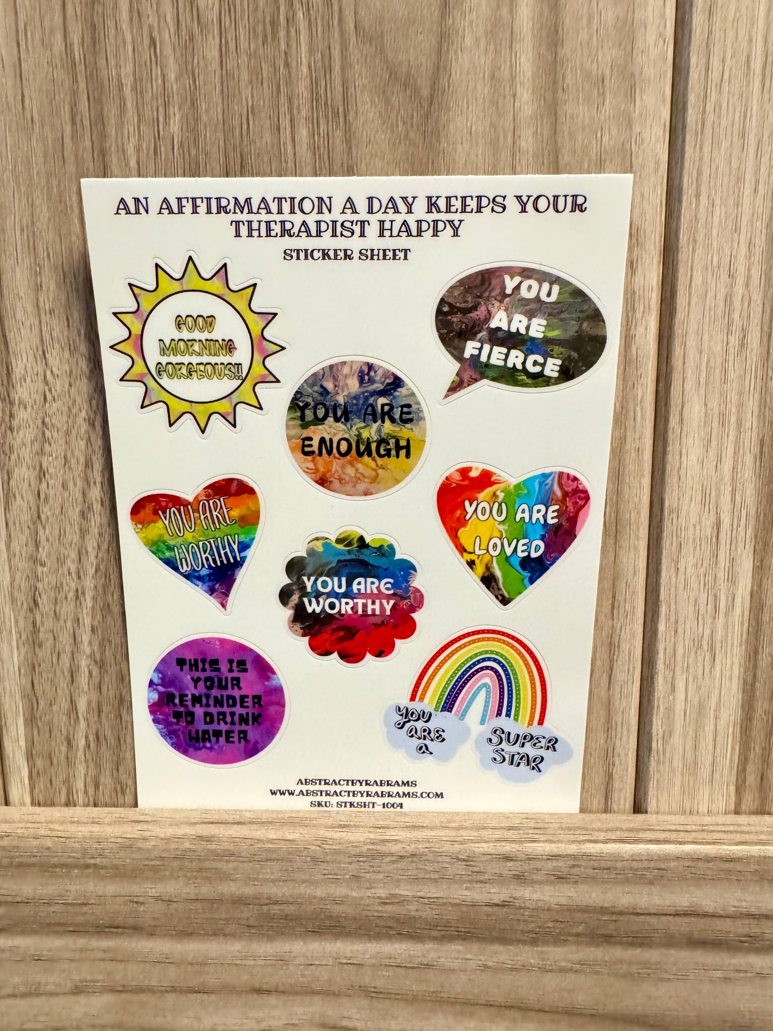 Positive Affirmation Sticker Sheet | Waterproof Vinyl Mental Health Stickers
