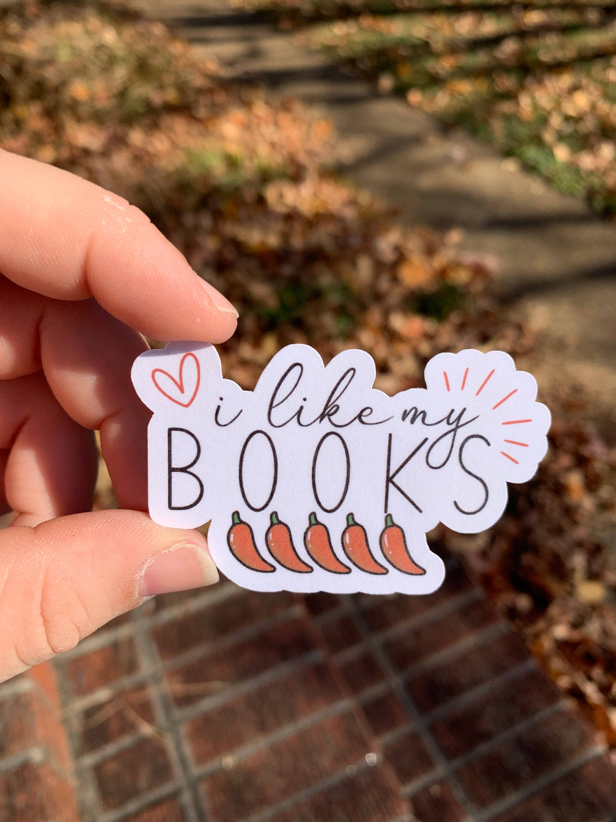 I Like My Books Spicy Sticker | Funny Romance Reader Sticker