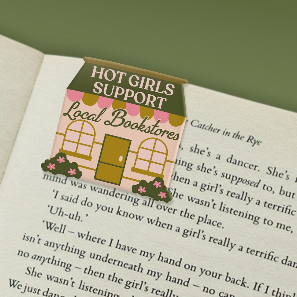 Hot Girls Support Local Bookstores Magnetic Bookmark | Book Lover Gift