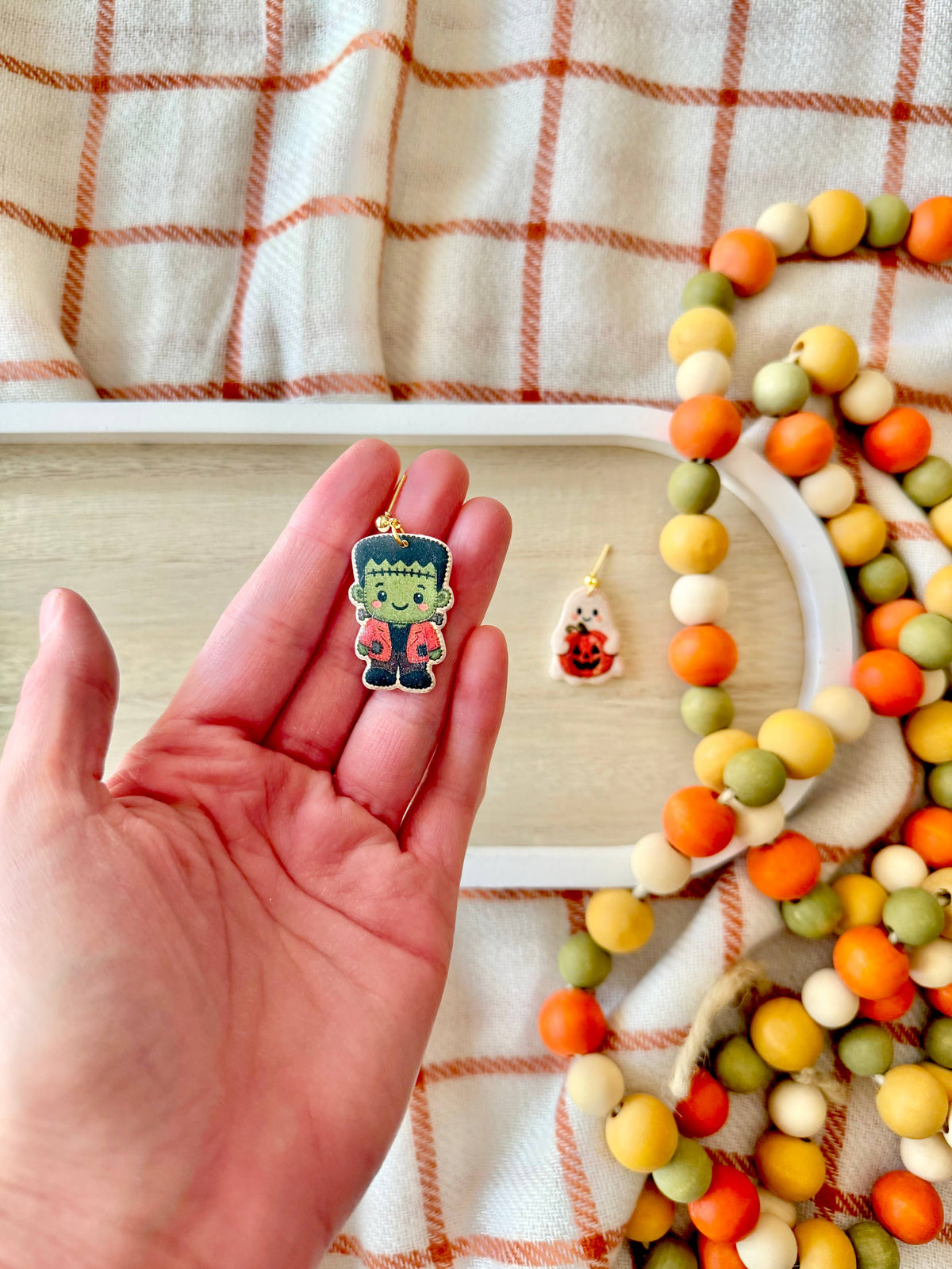Cute Halloween Earrings | Candy Corn, Frankenstein & Ghost Clay Earrings