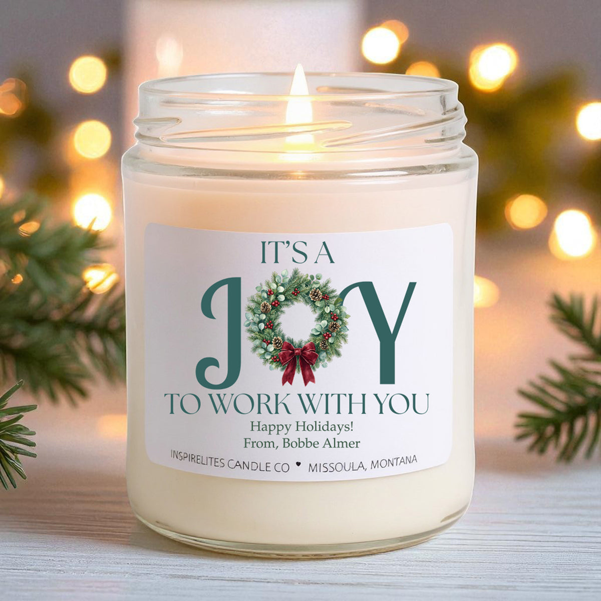 Corporate Holiday Candle - Gift Set Option