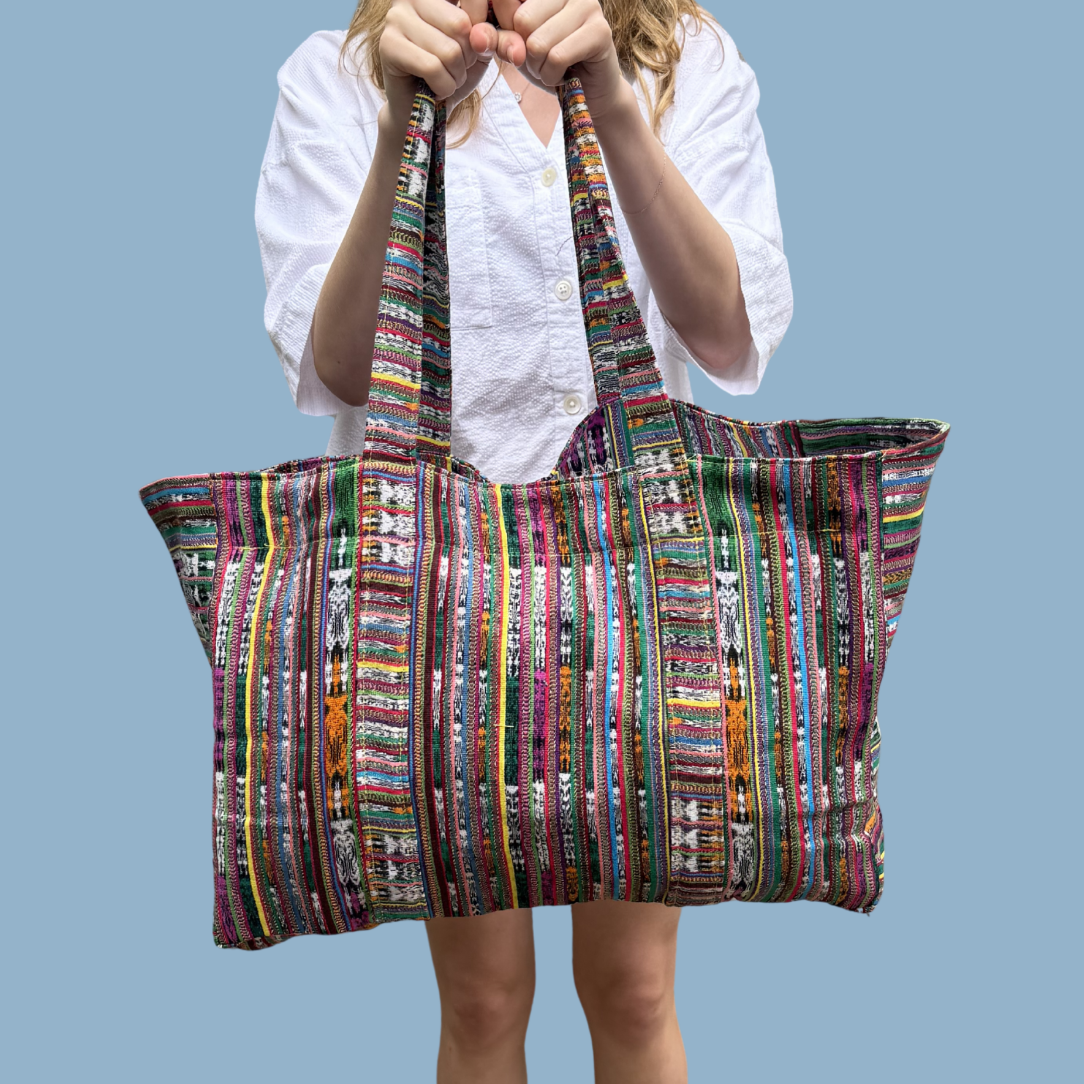 Oversized Corte Beach Tote | Handwoven Guatemalan Pool Bag