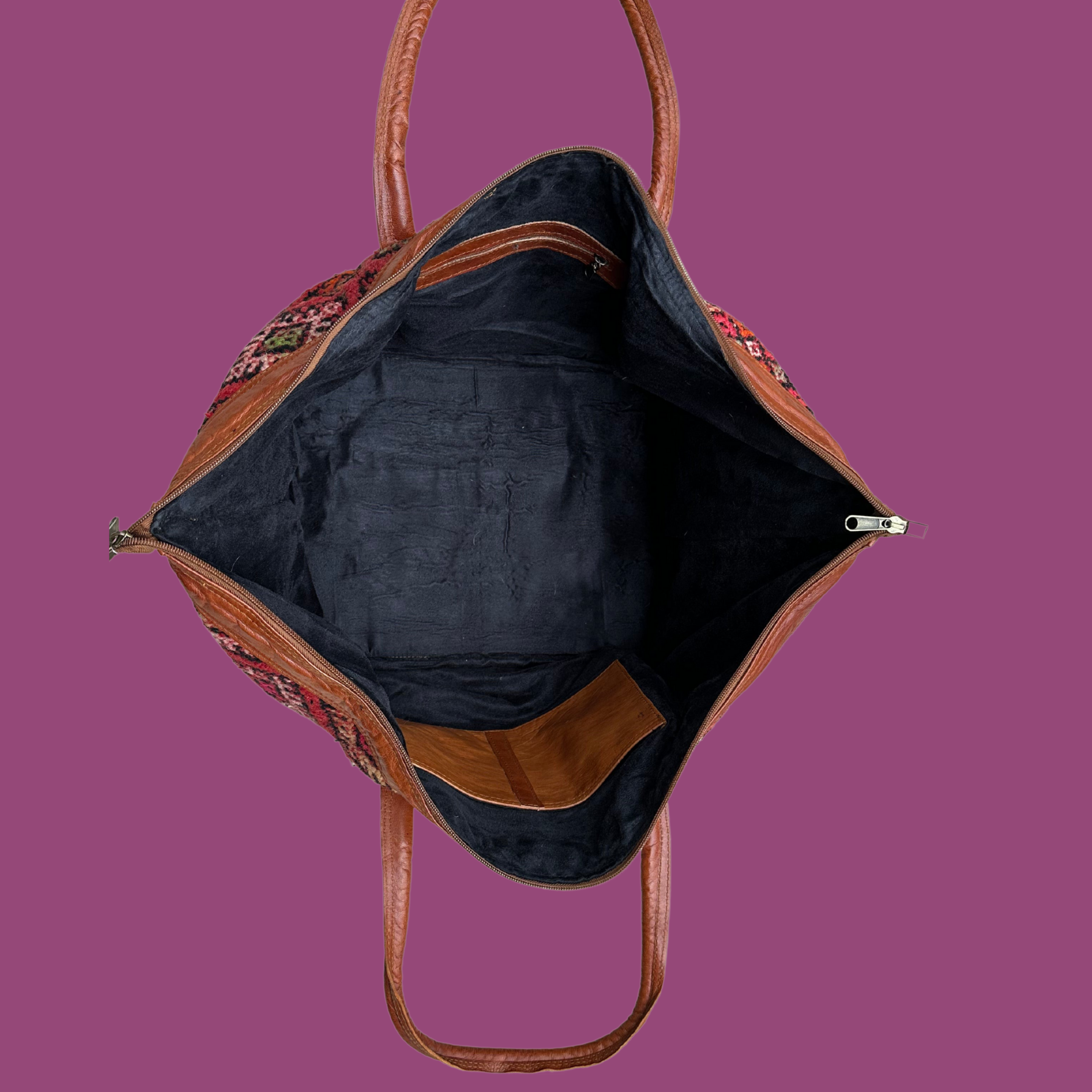 Kilim & Leather Weekender Bag