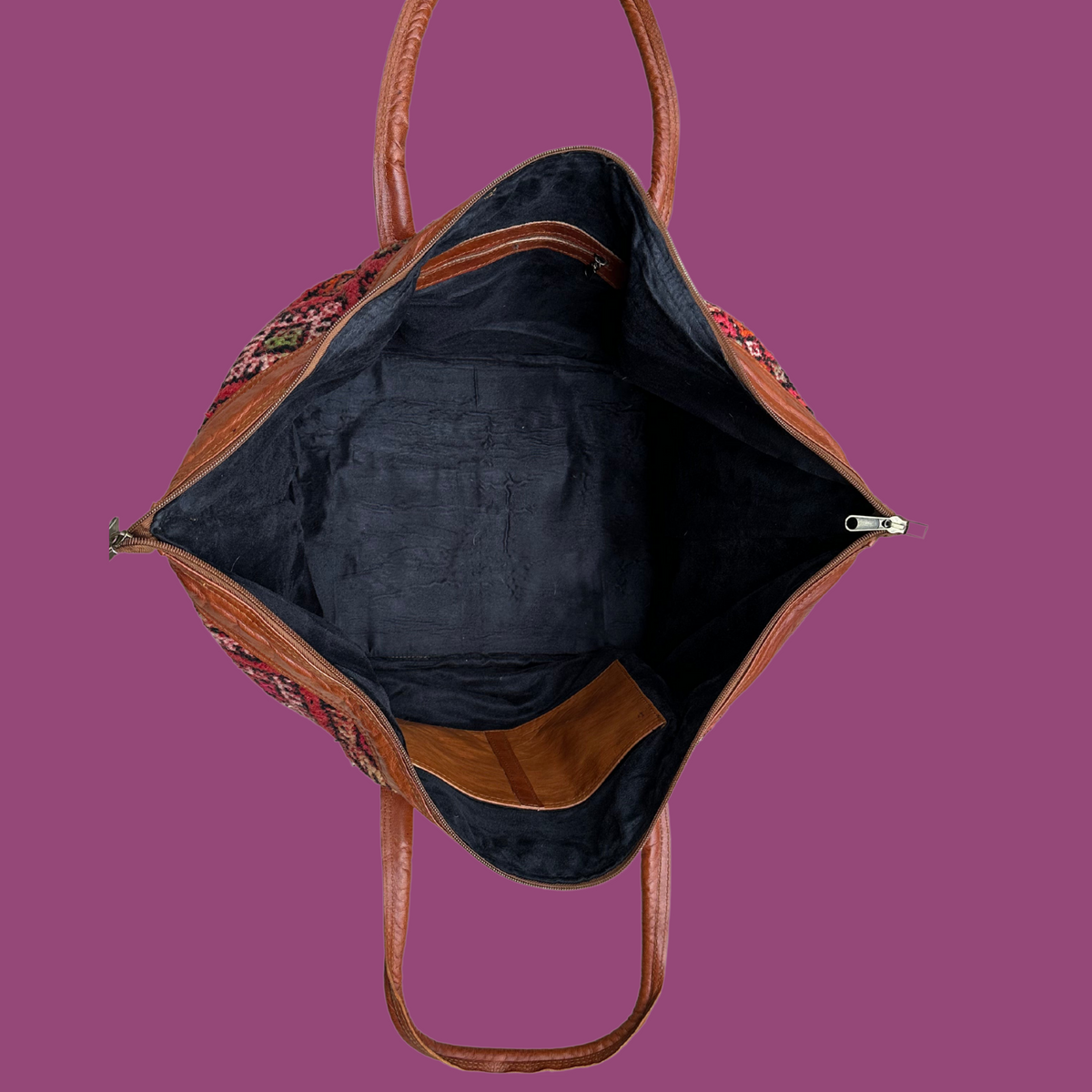 Kilim & Leather Weekender Bag