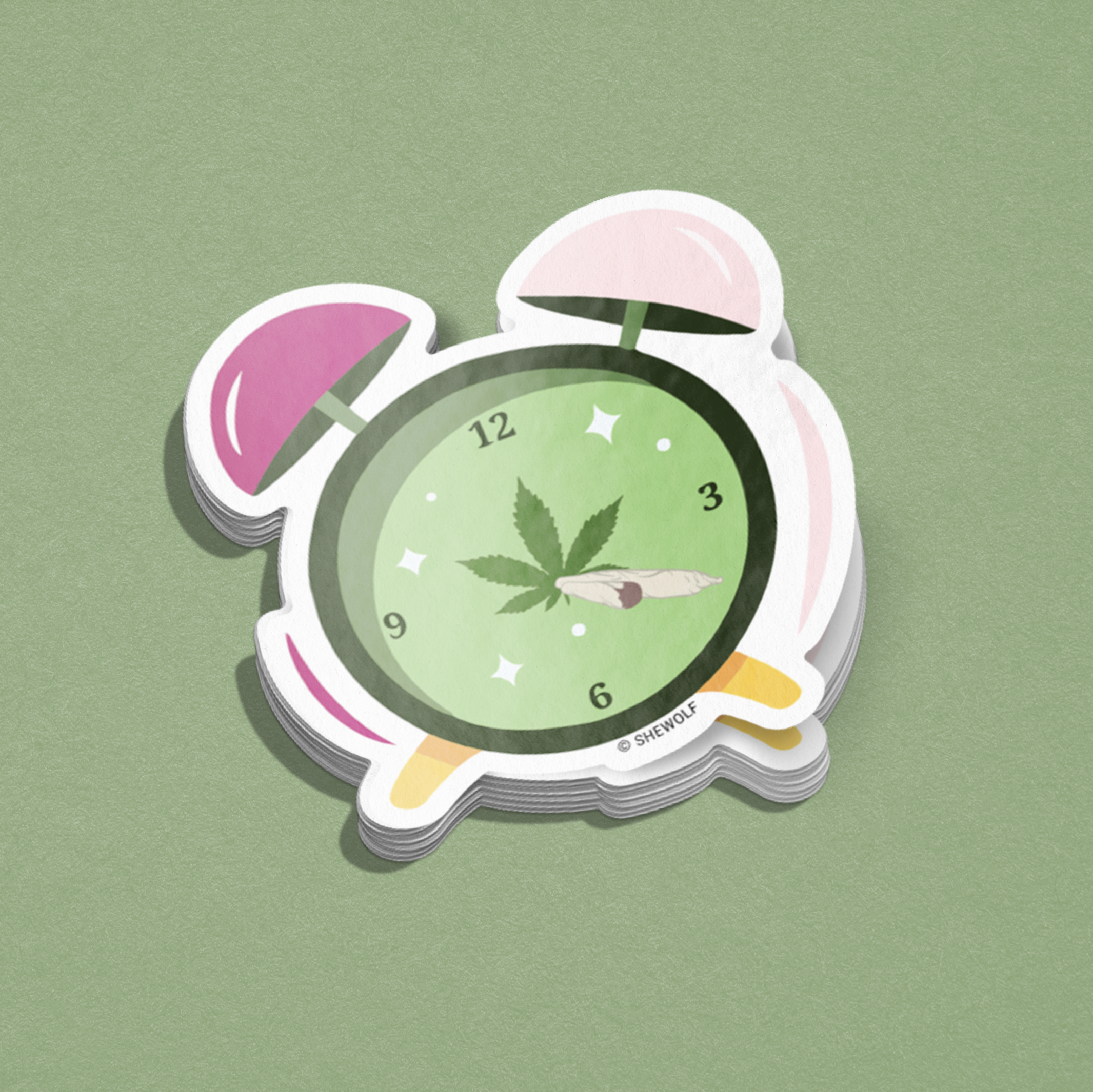 420 Clock Stoner Sticker