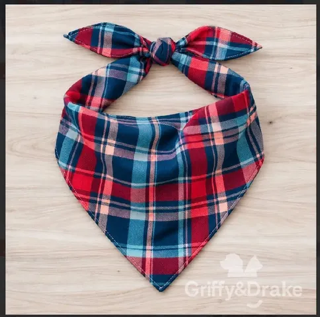 Cranberry Kisses Plaid Bandana