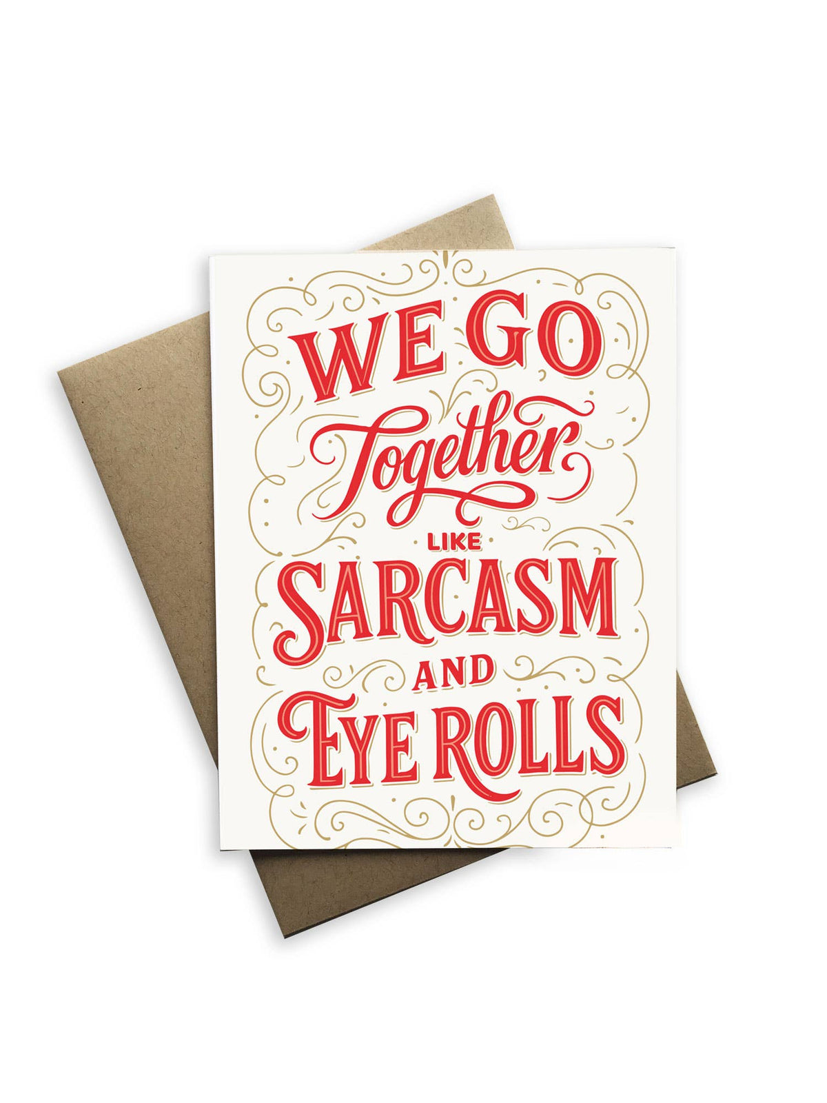Card with red text &