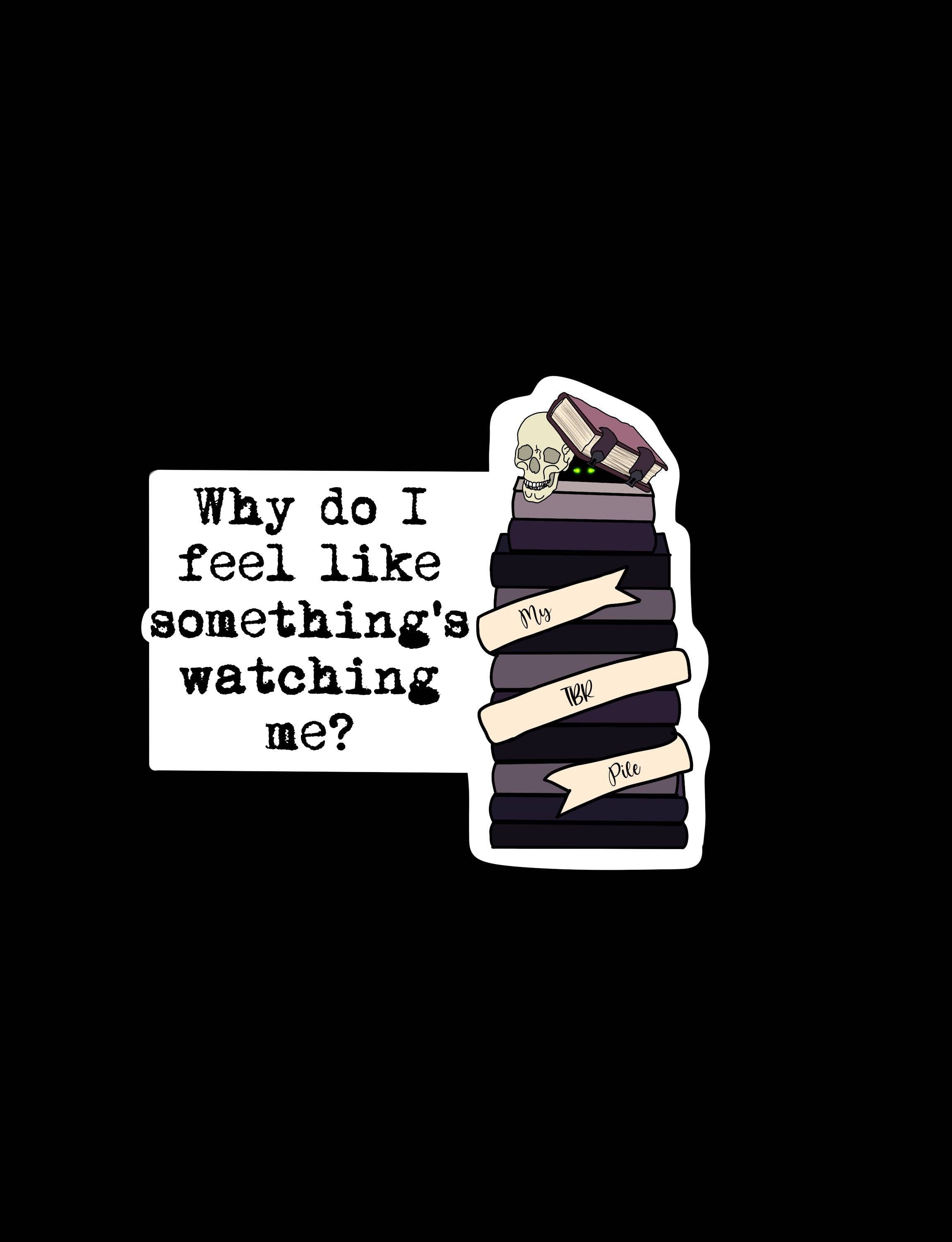 Stack of books with a ghost on top and text &