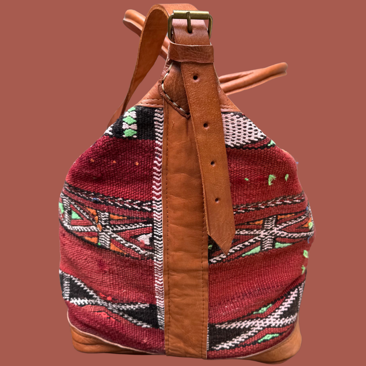 Kilim & Leather Weekender Bag