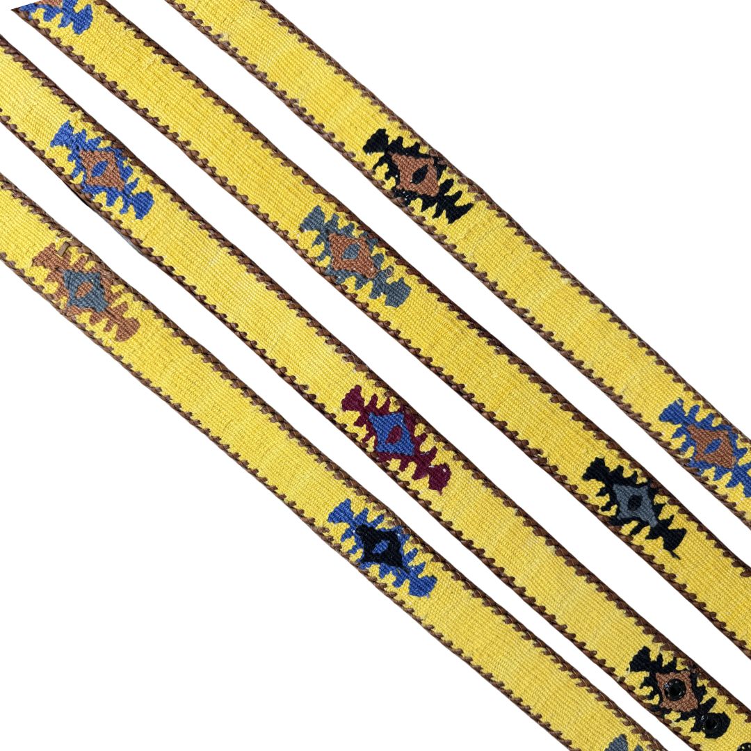 Yellow Handwoven Guatemalan Whip-Stitched Belt