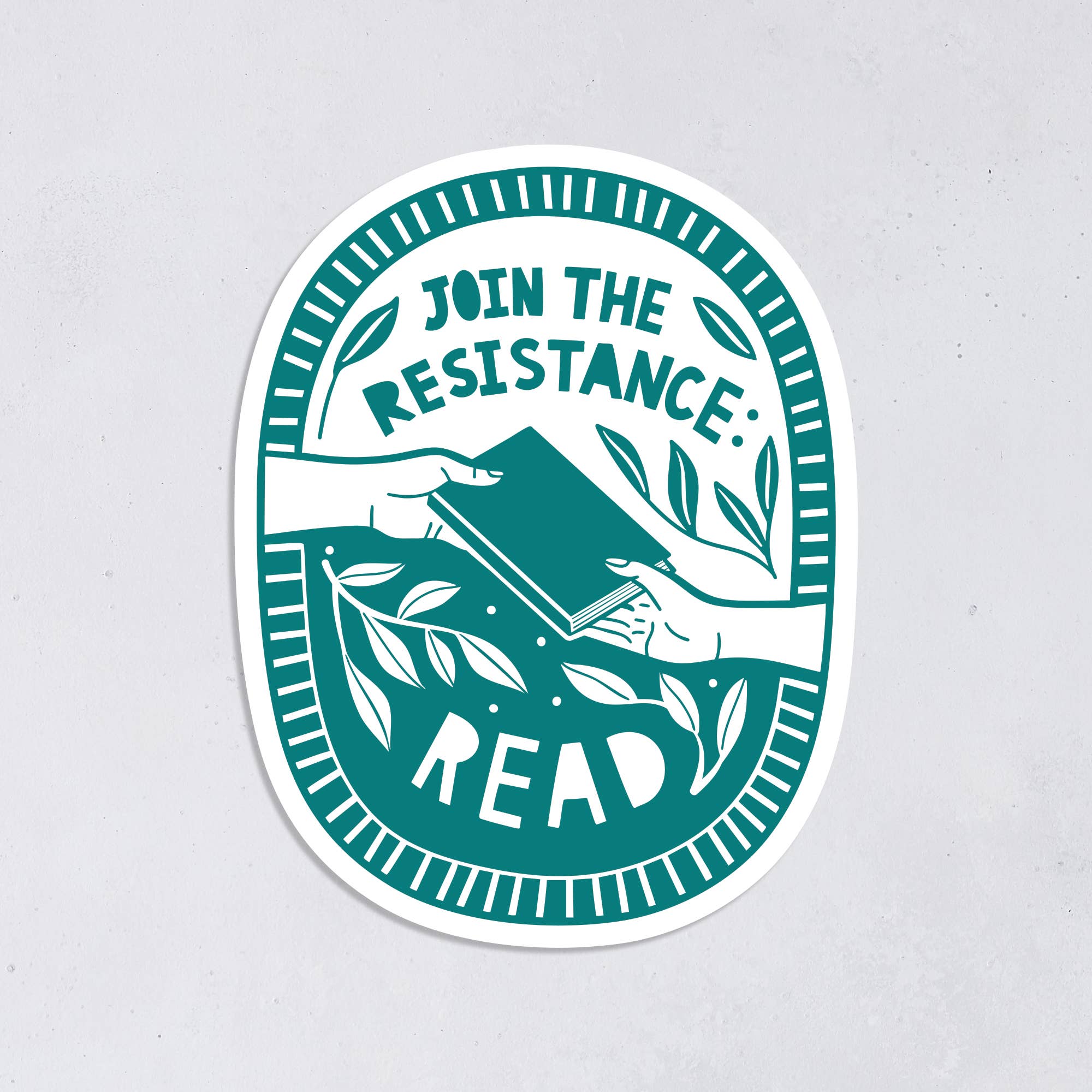 Teal sticker with &