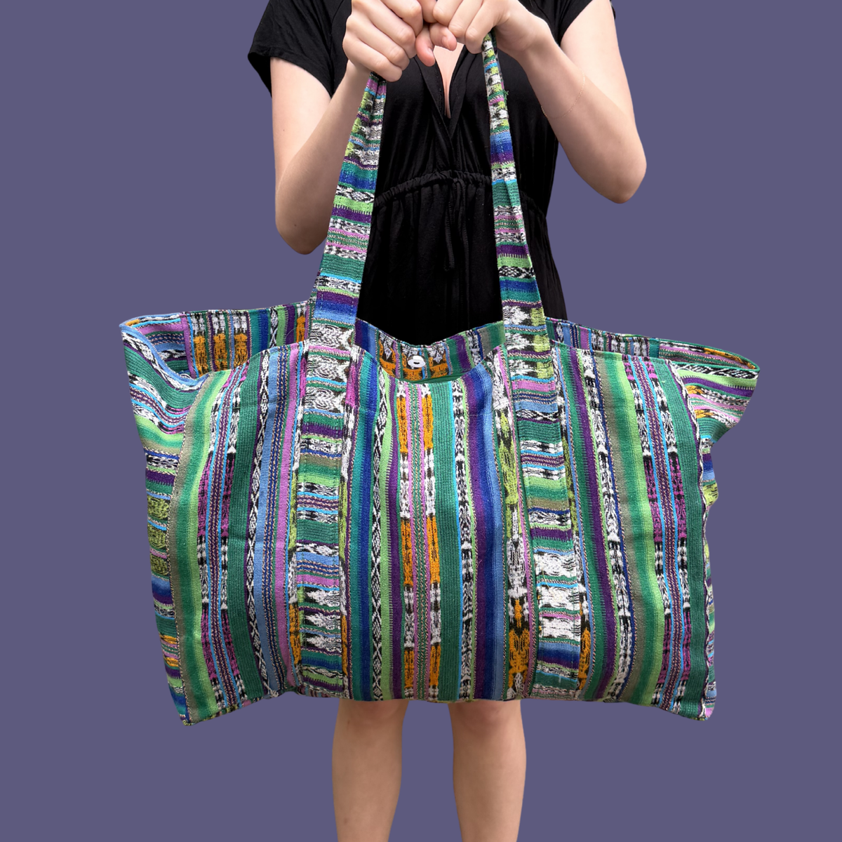 Oversized Corte Beach Tote | Handwoven Guatemalan Pool Bag