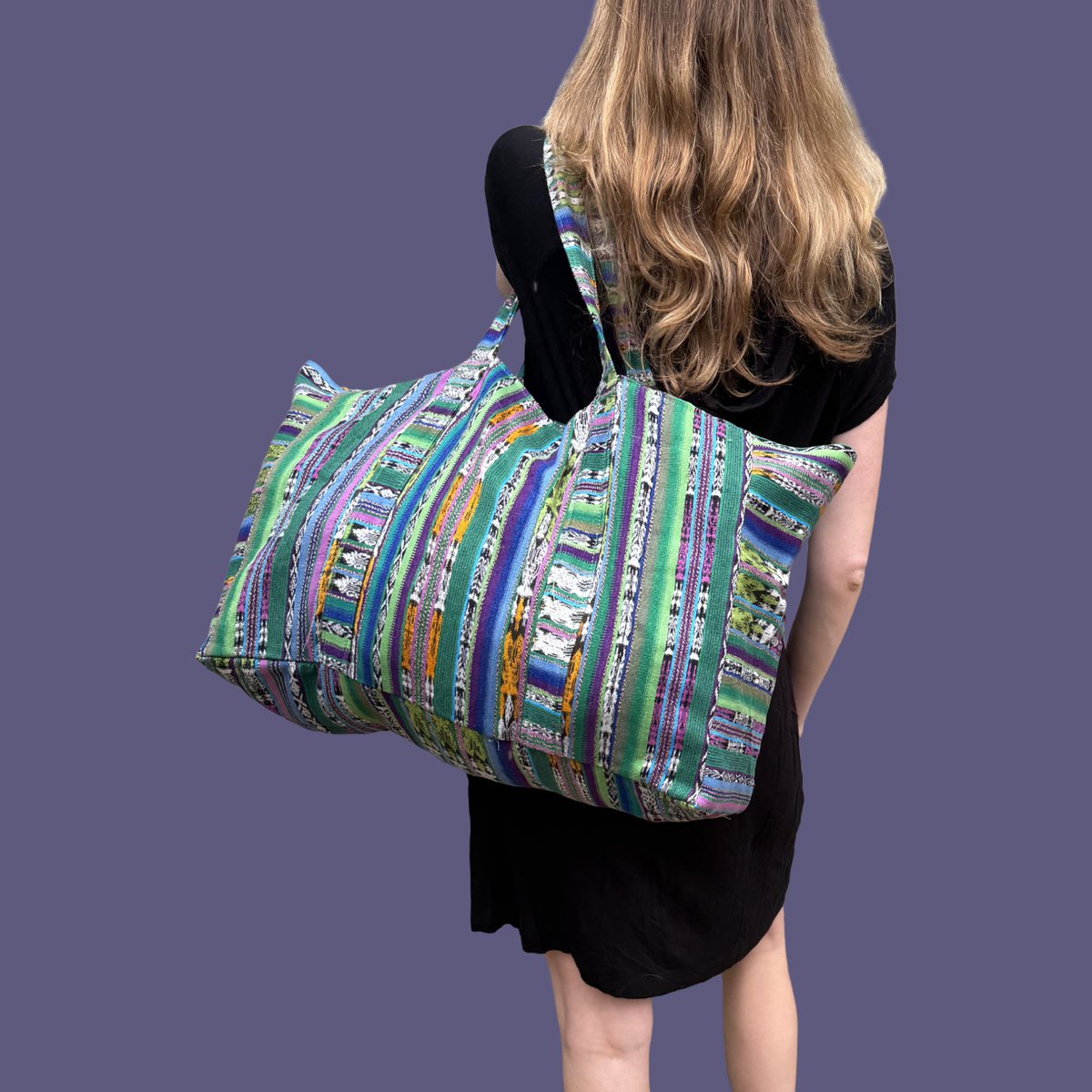 Oversized Corte Beach Tote | Handwoven Guatemalan Pool Bag