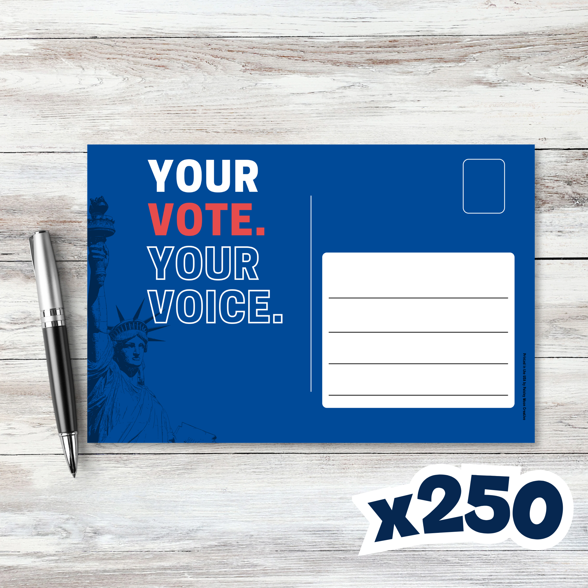 Postcard to Voters: Your Vote. Your Voice. Political Postcards
